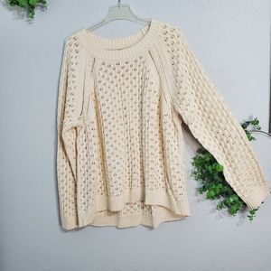 Cream Sweater with Cute Details